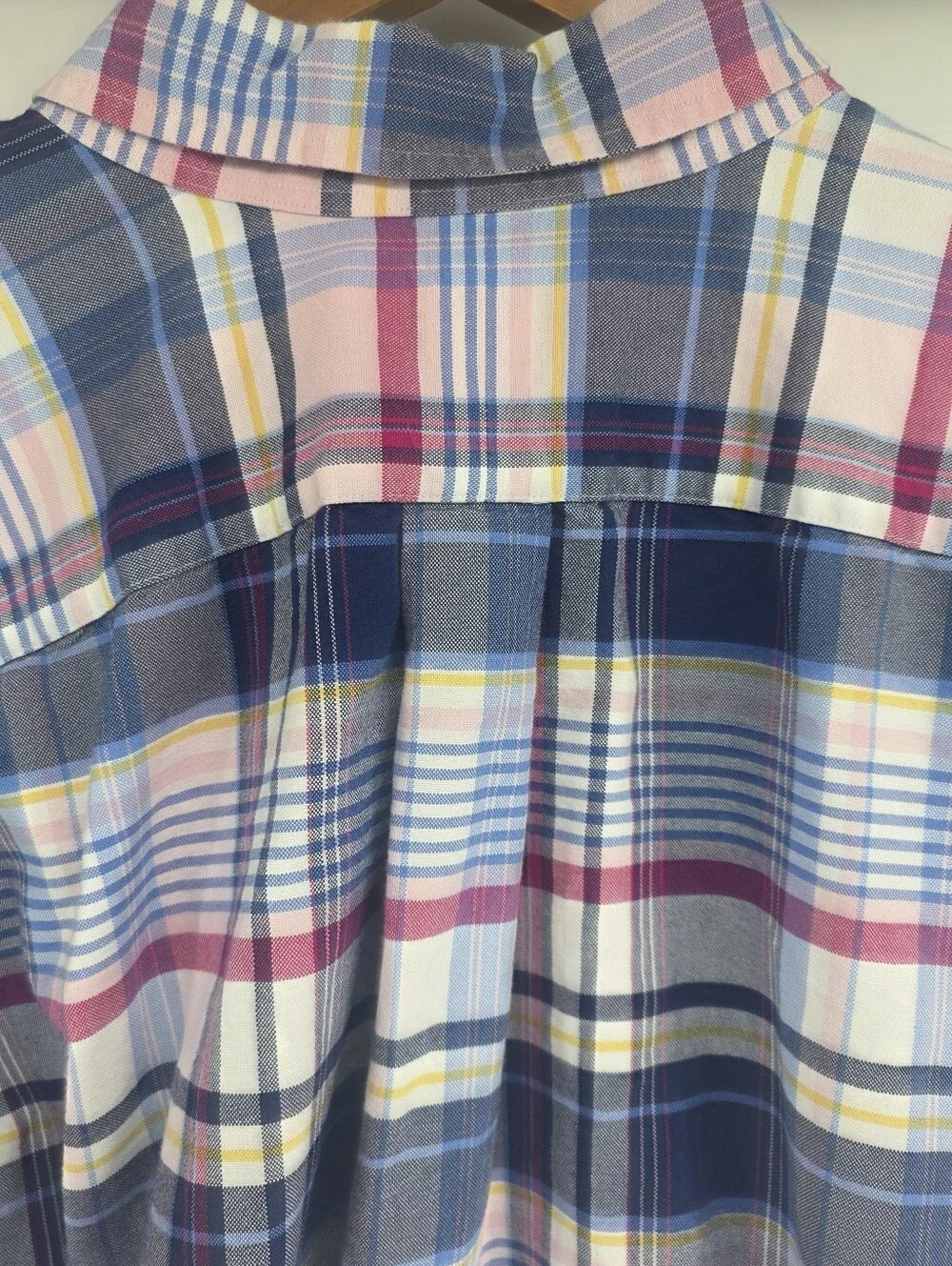 Polo Ralph Lauren Shirt Mens 1XB Blue Gingham Plaid Button Down Long Sleeve